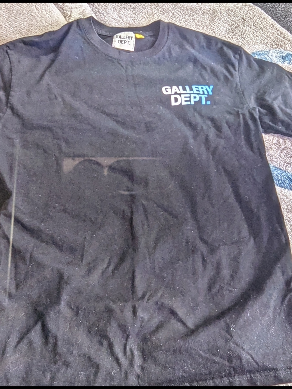 Gallery Black Tee with Yellow Size Tab